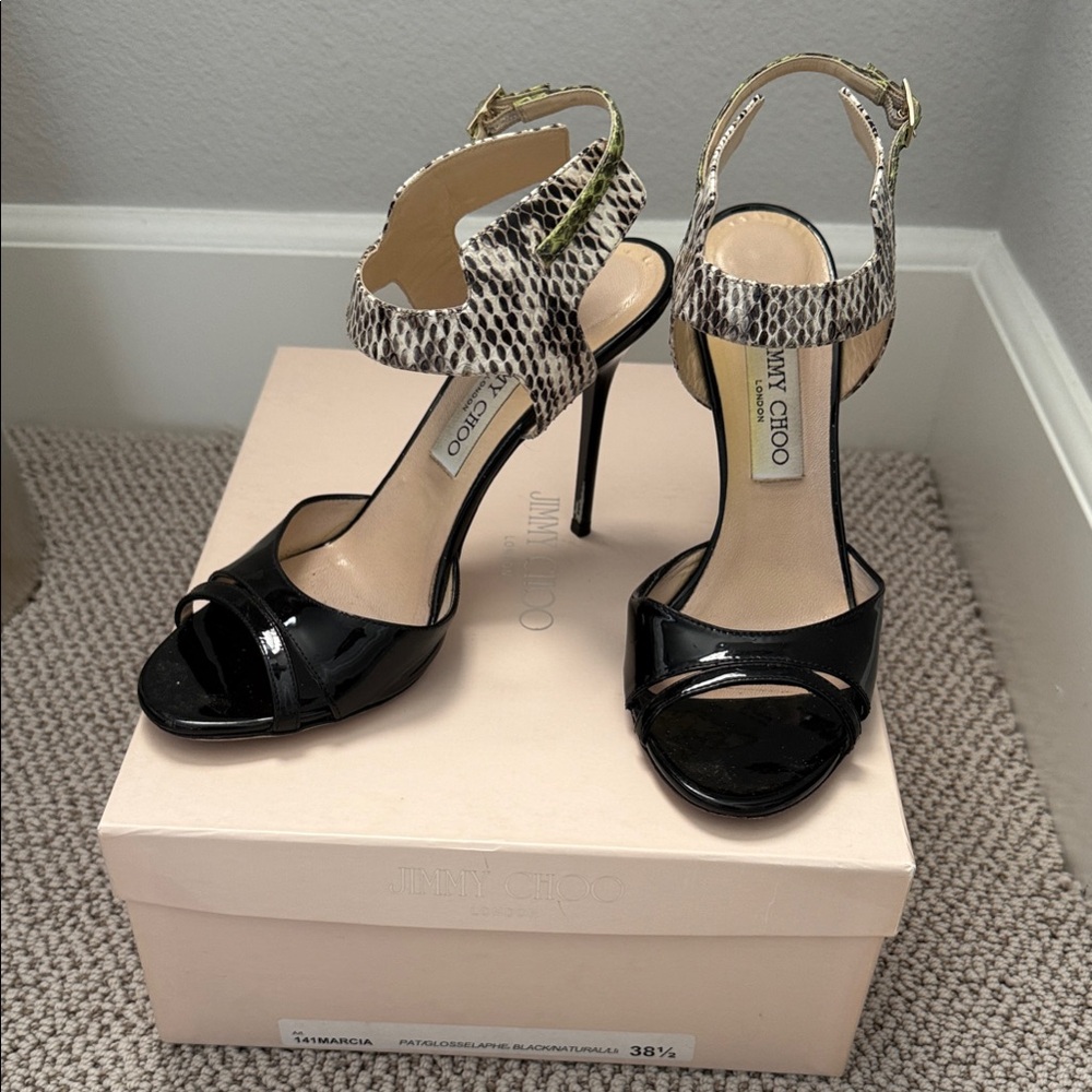 Jimmy Choo Black and Patterned Heels